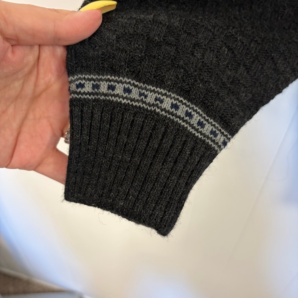 Vintage Gray Crew Neck Pullover Sweater Nordic Wool Blend 1990s Preppy Mens 2X - Picture 6 of 11